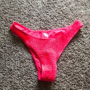 Neon Coral High Waisted Cheeky Bikini Bottoms